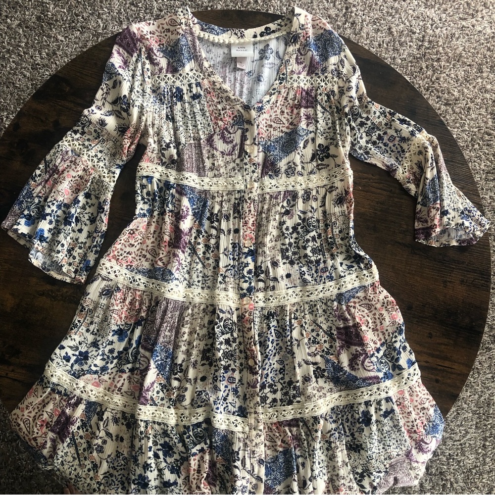 Knox Rose Boho Dress; Button Down; Size S.